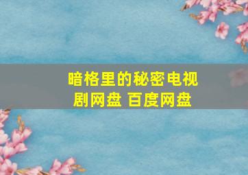 暗格里的秘密电视剧网盘 百度网盘